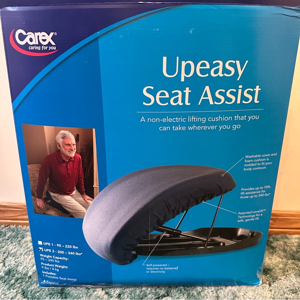 Carex Upeasy Seat Assist Manual Chair Lift & Sofa Stand Assist UPE-8 200-340lbs
